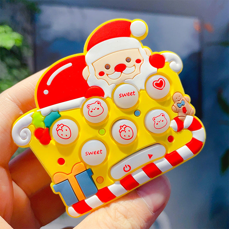 Wholesale Christmas Series Decompression Whack-a-mole Game Console Plastic Keychain